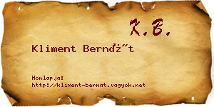 Kliment Bernát névjegykártya